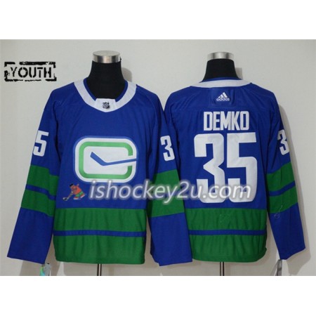 Børn NHL Vancouver Canucks Trøje Thatcher Demko 35 Alternate Adidas 2019-20 Blå Authentic